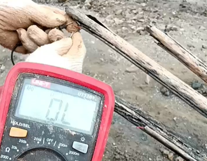 回收锚导线通电测试